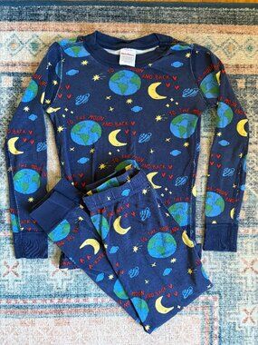 Hanna Andersson To the Moon and Back Pajamas Size 5 110 Organic Cotton